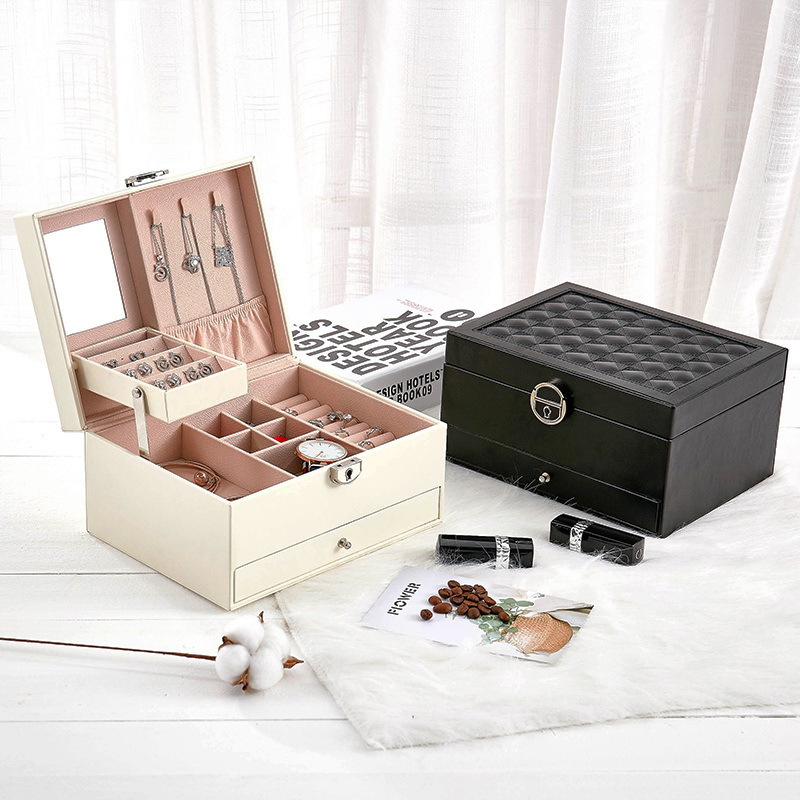 Jewelry storage box, high-end multi-layer large-capacity home accessories, earrings, stud earrings, necklace drawer, jewelry box