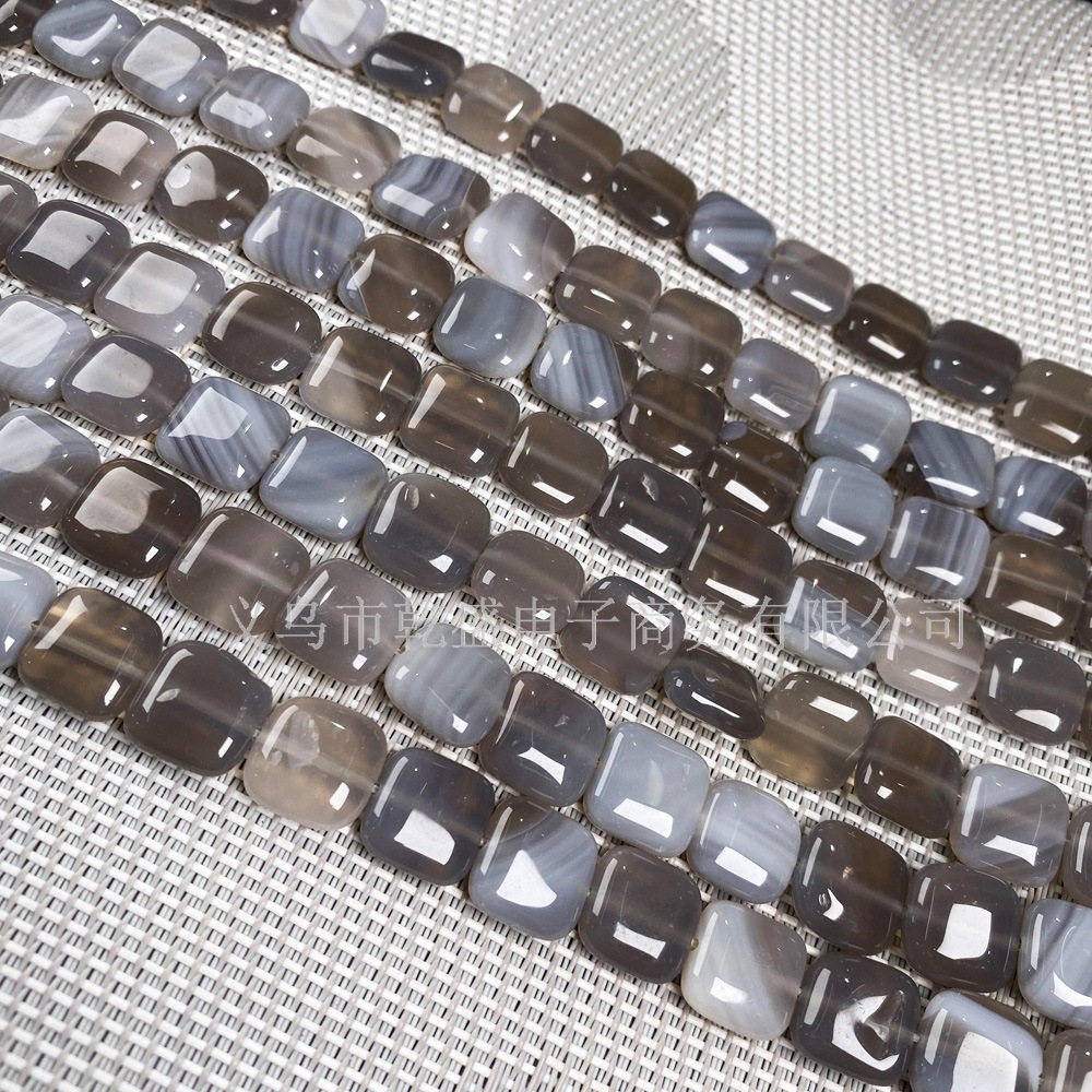 Natural crystal, stone, agate, square, semi-precious stone, loose beads, a variety of material jewelry beads, necklaces, bracelets and accessories details Picture
