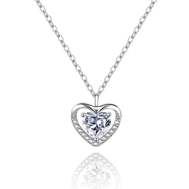 S925 All-silver Swan Kiss Heart Necklace for Women, 26 new style gourd pendant love bouquet necklace Item Picture