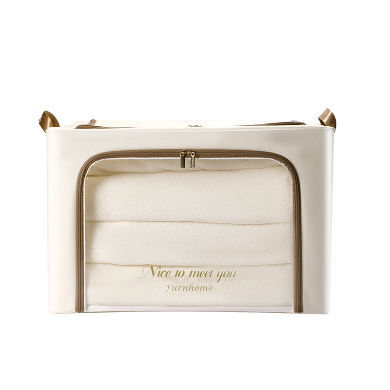 华达呢收纳整理箱 新款PP底板高品质衣服玩具收纳箱百纳箱批发白底实物图