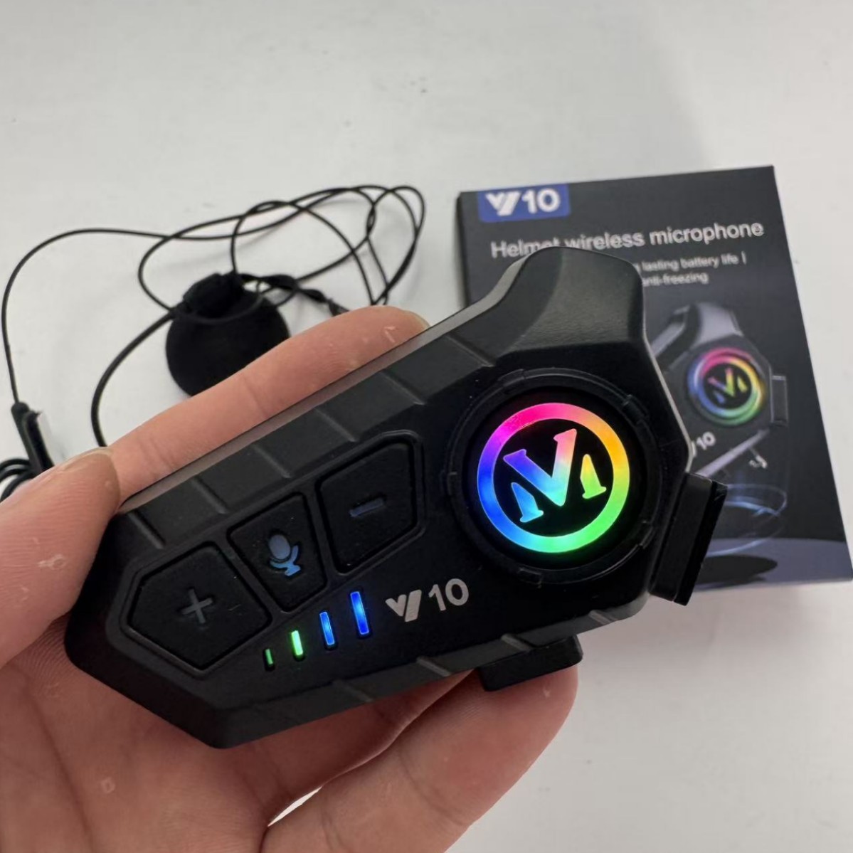 Y10头盔无线蓝牙耳机650mah电池智能语音头盔长续航软麦骑行耳机