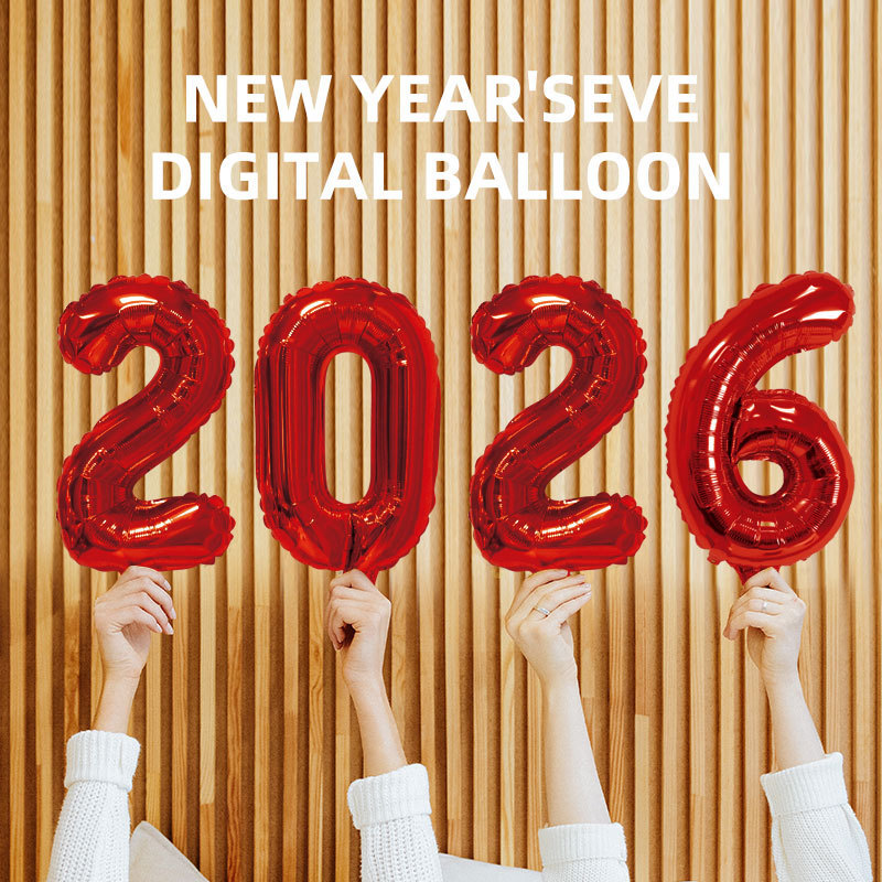 American slimming 16-inch, 32-inch, 40-inch digital aluminum foil balloon set 2026 aluminum film balloon New Year decoration balloon details Picture