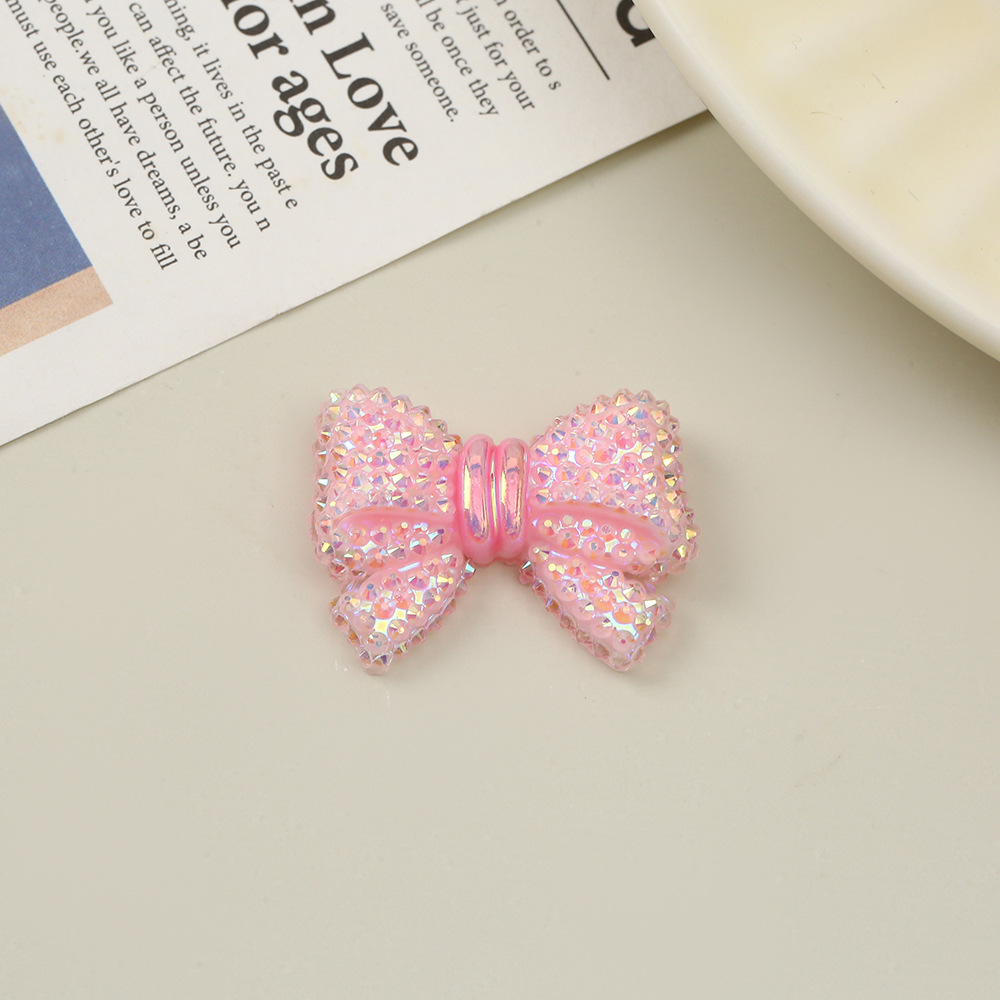 Colorful diamond-encrusted bow, acrylic patch, diy phone case, fridge magnet, decorative material, children's hair clip accessories Specification image