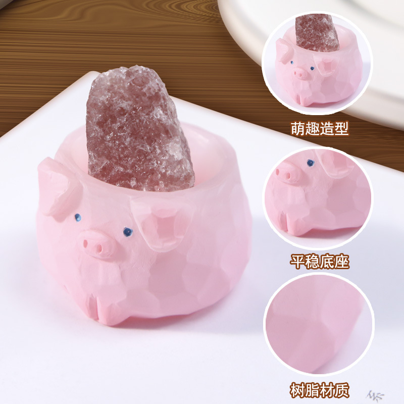 Cartoon animal crystal blind box, multi-style creative design, cat and rabbit figurines, trendy tabletop figurines wholesale Application Scenario