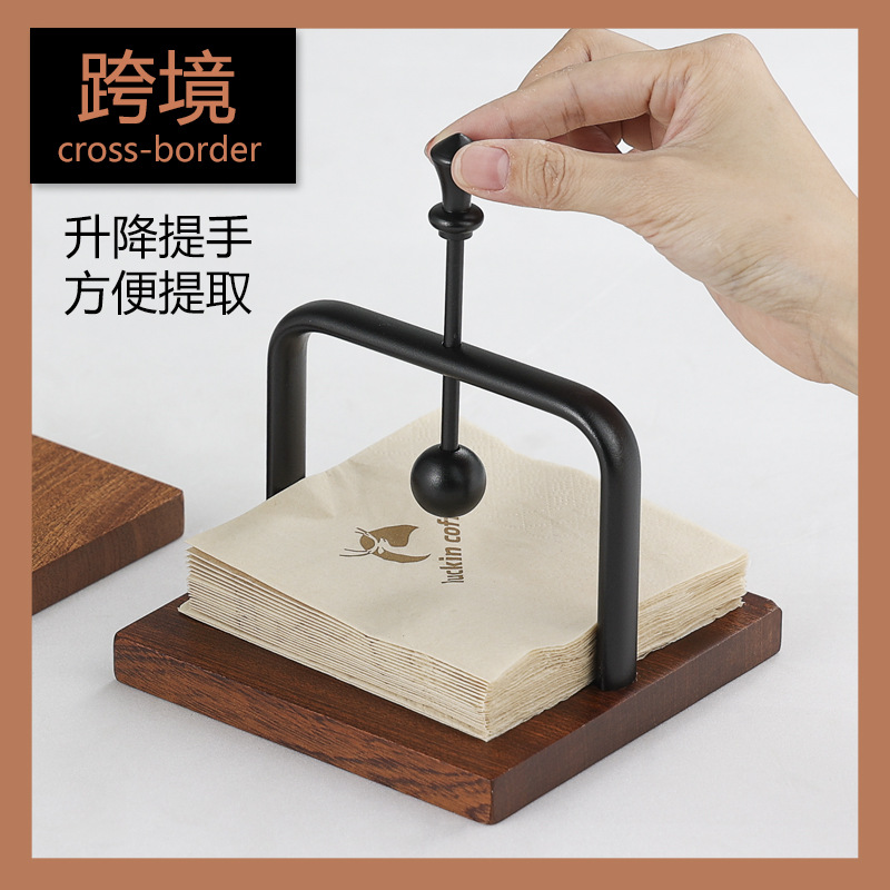 Shabili Cafe napkin stand, Western restaurant tissue stand, solid wood hotel tissue stand, desktop tissue seat Application Scenario
