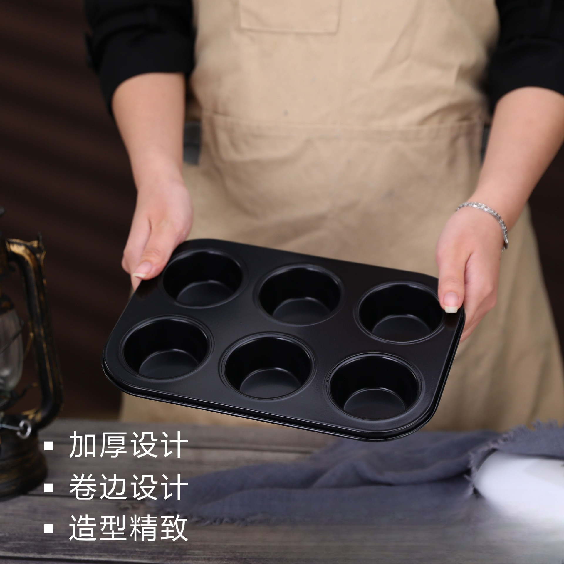 Baking mold, muffin small cake grinding tool, baking six-piece doughnut non-stick, household 6/12 piece mold baking tray tool details Picture