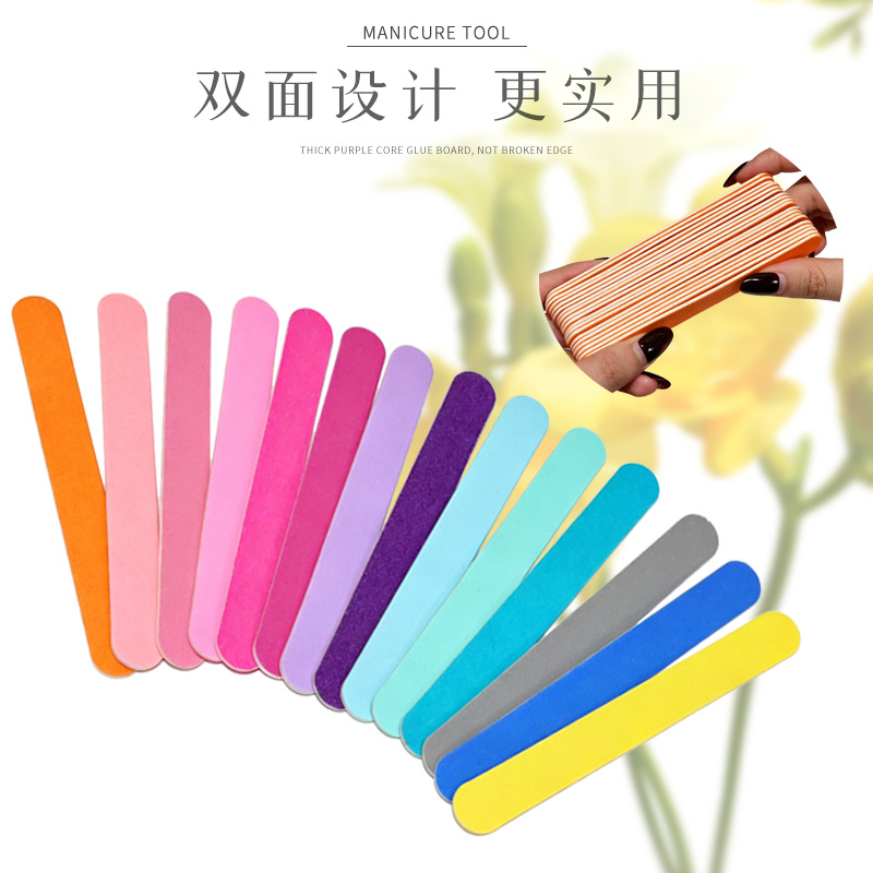 多巴胺彩色迷你木皮锉 美甲套装打磨砂条混色木片锉 一次性美甲搓 details Picture