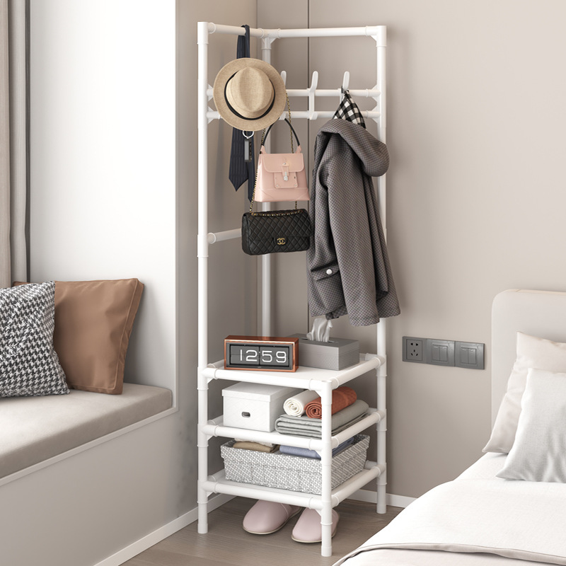 Corner coat rack, multi-layer assembly clothes hanger, hanging rack, bedroom corner clothes hanger, floor-standing storage rack Application Scenario