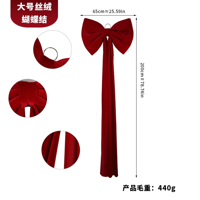 النبيذ عبر الحدود ذو القماش الأحمر الكبير المعلق بزينة عيد الميلاد Specification image