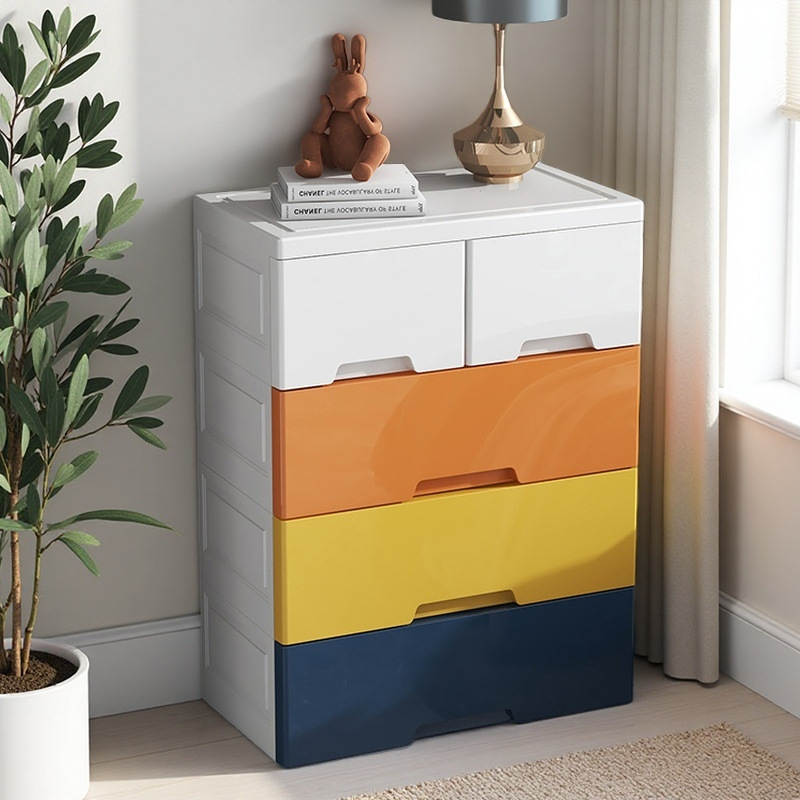 Free shipping underwear and socks storage cabinet, plastic storage cabinet, multi-layer drawer type sundries, toys and snacks table bottom organization cabinet details Picture