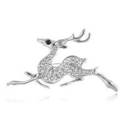 Korean diamond-encrusted deer brooch for women's elegant clothing, anti-glare collar pin, versatile sweater, coat, suit, brooch Item Picture