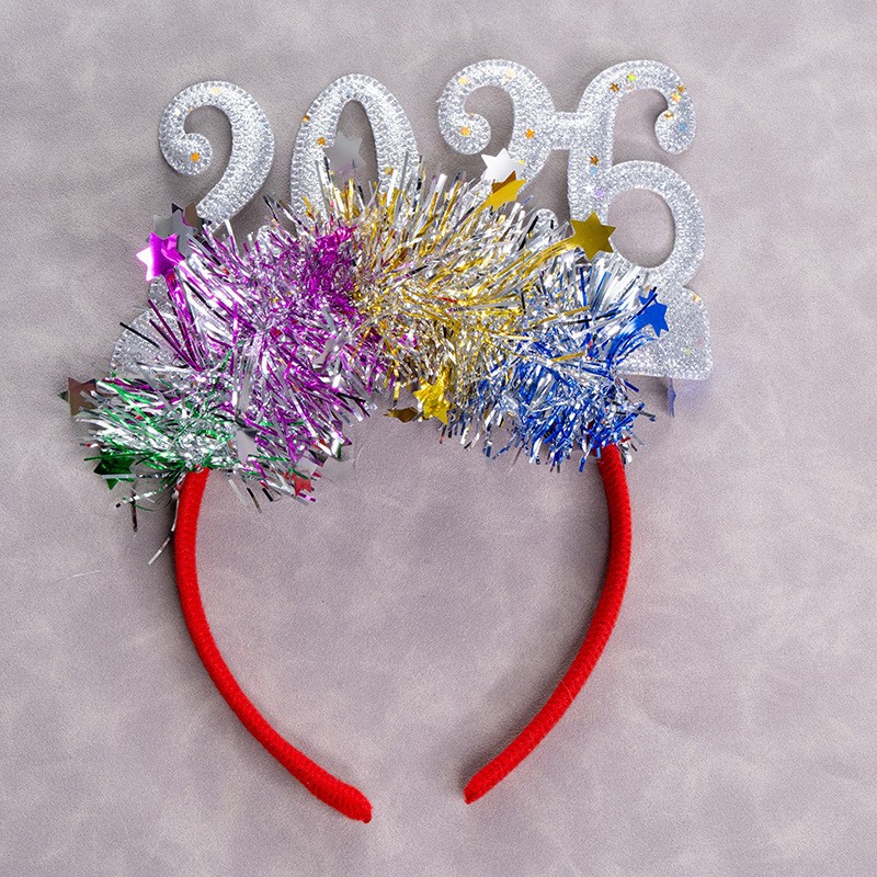 Cross-border European and American new no-light 2026 Christmas headband, New Year Party gathering luminous headwear, bar New Year's Eve headwear Specification image