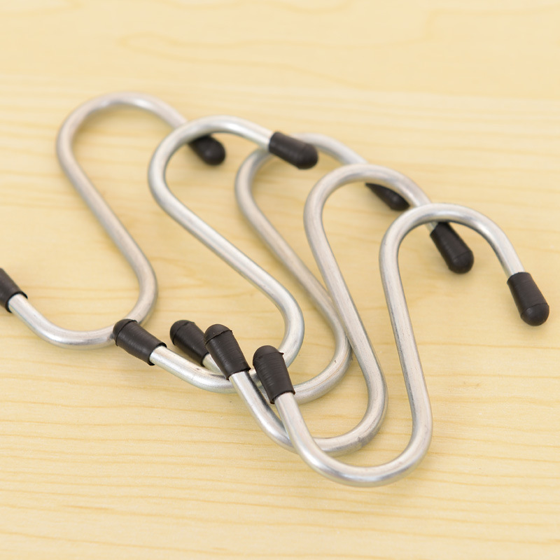 Stainless steel S-hook, S-shaped hook, iron hook, S-hook, kitchen door rear hook, seamless hook, multi-functional S-hook, 4-piece set