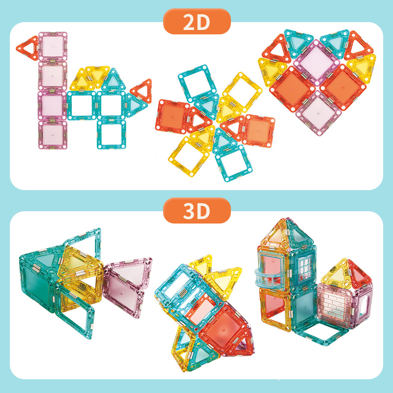 Versatile magnetic sheet children's magnetic building block toys, three-dimensional educational assembly, children's jigsaw puzzles, early education for kindergartens Specification image