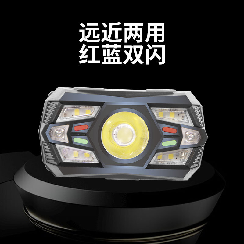 New LED headlights, hand-waving sensor headlights, USB charging headlights, night running, fishing enthusiast headlights wholesale Specification image