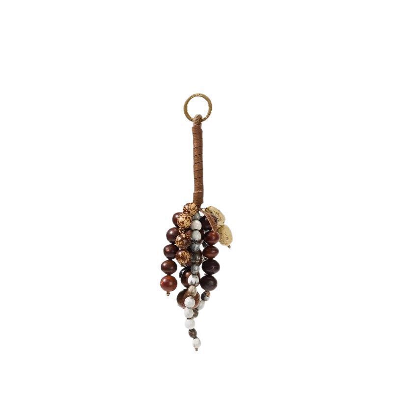 Harvest Blessing Seed Wenqi's same style wish seed beaded bag pendant, hand-woven fruit shell retro pendant Item Picture