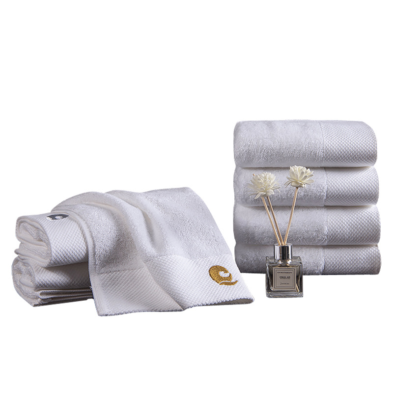 Pure cotton towels, five-star hotel and guesthouse face towels, all cotton wholesale, thickened and increased absorbent white pure cotton towels Item Picture