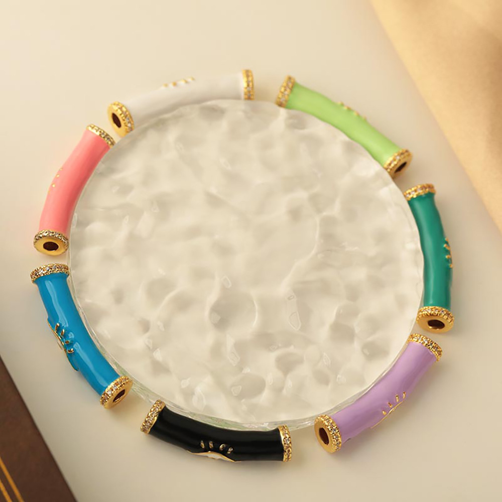 A new 18k gold-plated oil-dripping jewelry accessory DIY necklace with a European and American style for women. Wholesale of pendants Specification image