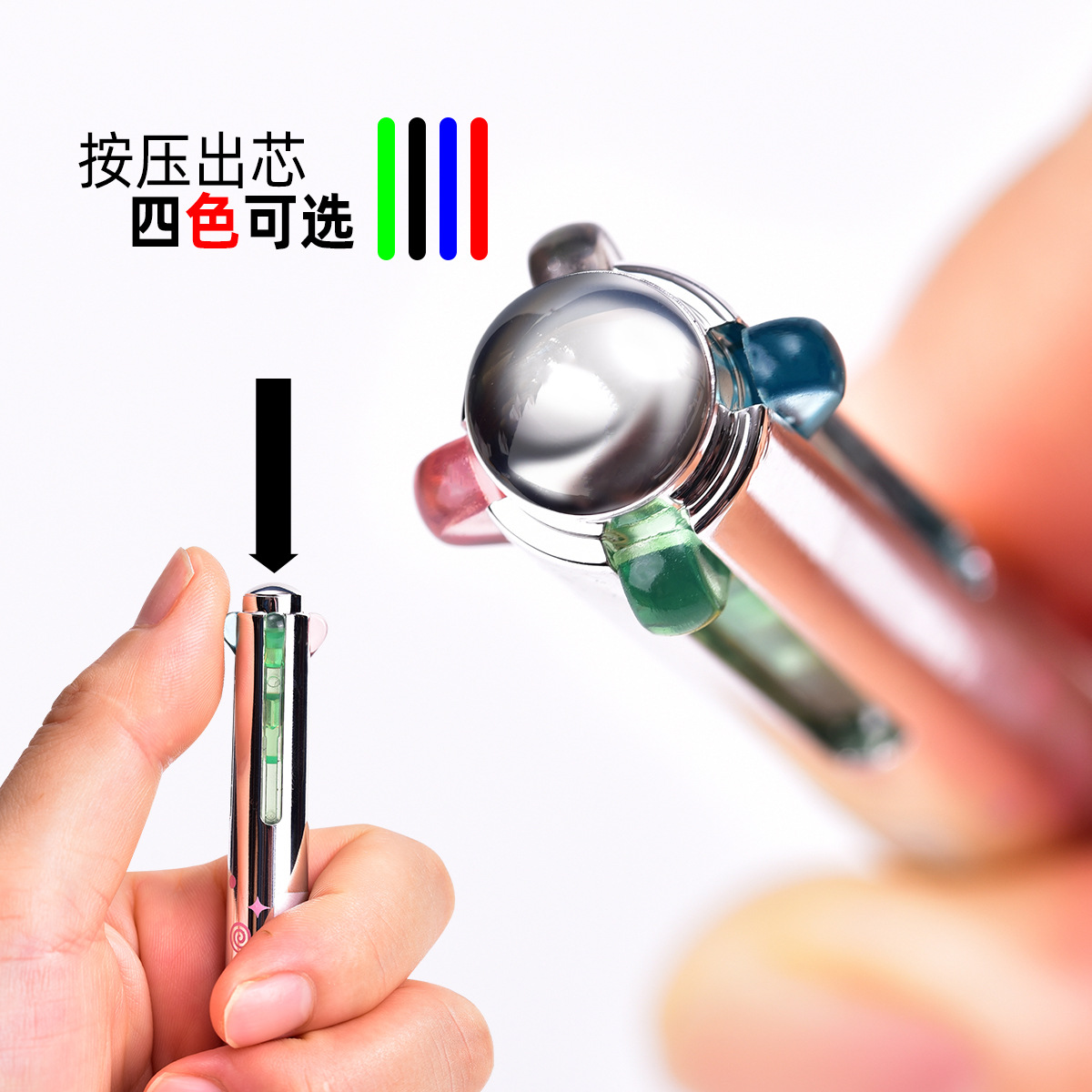 WYH007 metallic gel Pen, multi-color gel pen, four-color gel pen, ST Gel pen wholesale Item Picture