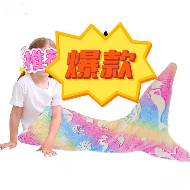 工厂夜光毯儿童睡觉午休被毯跨境保暖秋冬电视毯子懒人毯