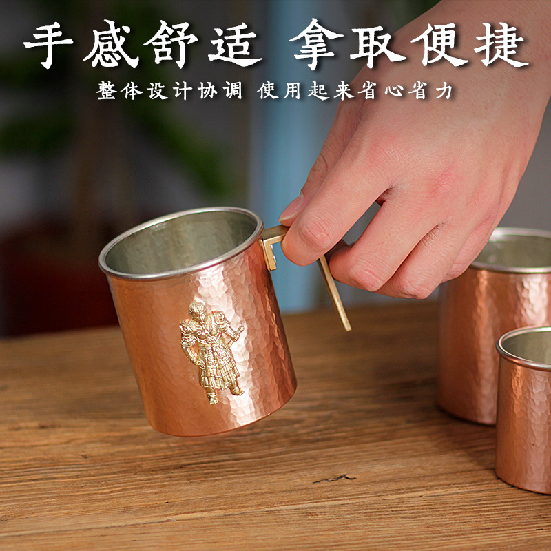Copper outer and tin inner tea cups, heat-insulating and heat-resistant tea cups, cup sleeves, tea sets, gift sets Application Scenario