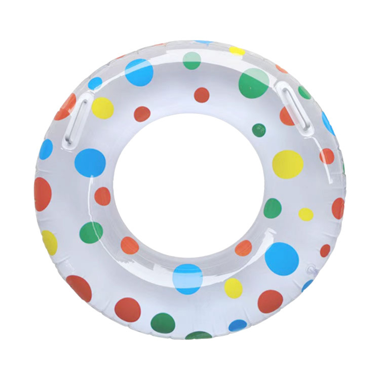 新款可爱圆点游泳圈成人加厚充气腋下圈游泳救生圈水上浮圈现货白底实物图