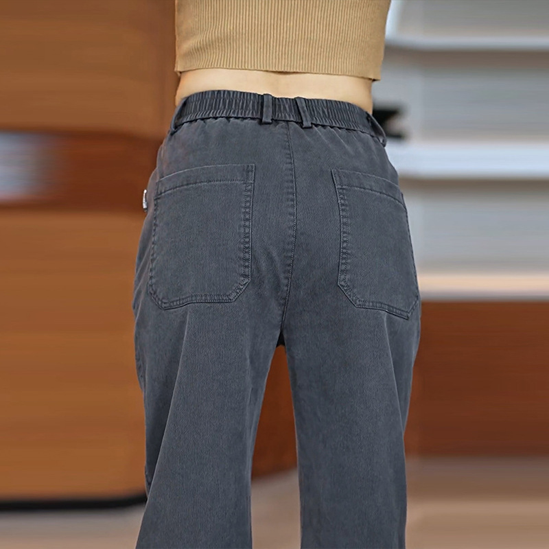 Spring 2025 new men's casual pants, loose straight-leg, versatile business trousers, trendy sporty season long pants for men details Picture