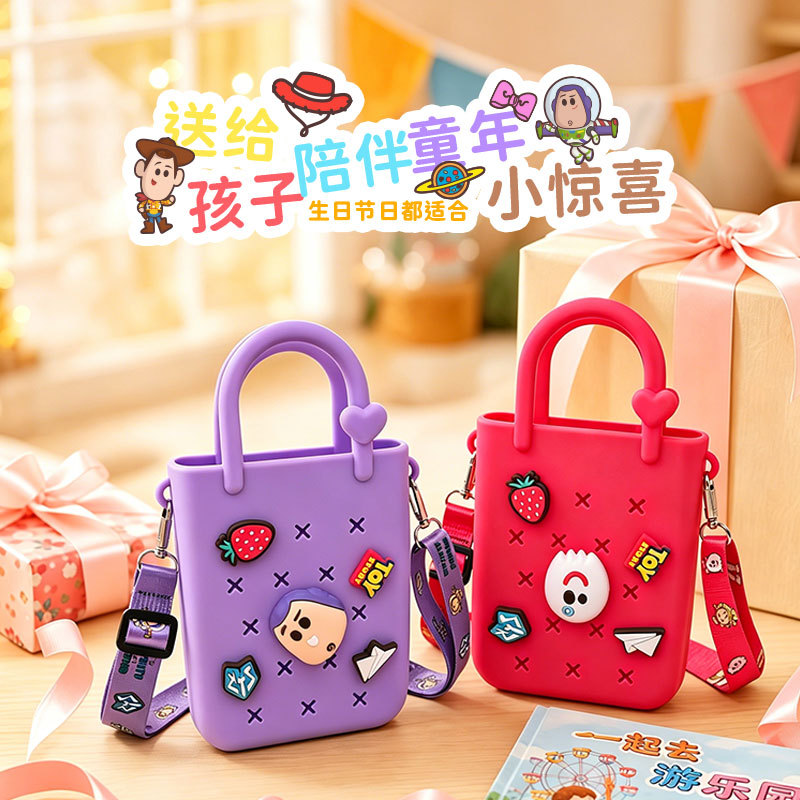 Disney official Toy Story 5 Hole silicone handbag, Buzz Lightyear DIY cartoon cute decoration details Picture