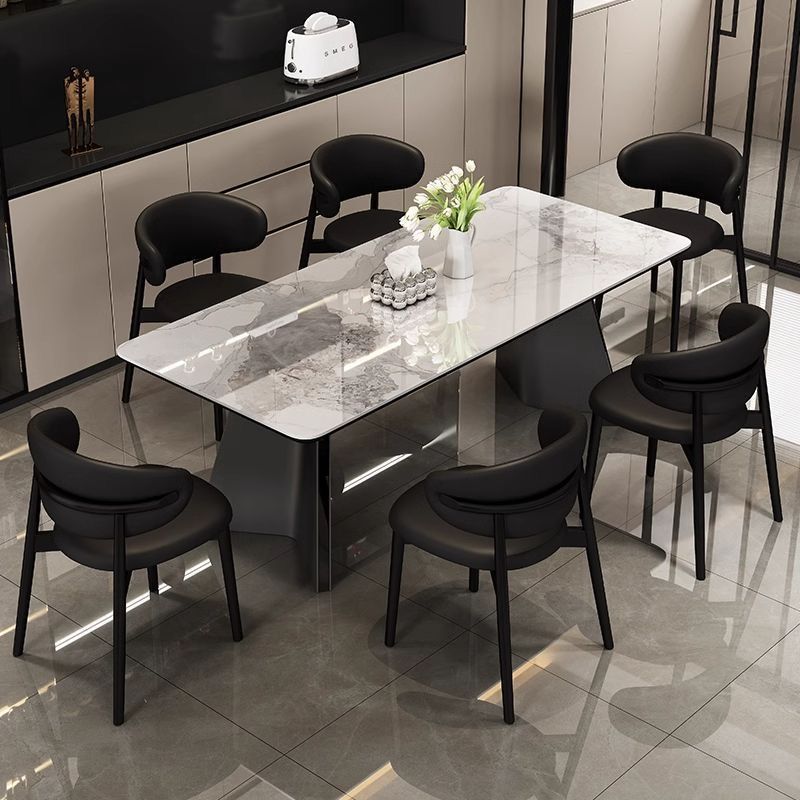 Star Factory Wholesale rock plate dining table and chair sets, modern and simple small-sized household 2026 new style light luxury dining table and chair sets, rectangular