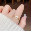 This sweet, fashionable and elegant shell flower opening ring is a niche design that is exquisite and versatile. It's a perfect index finger ring for women Specification image