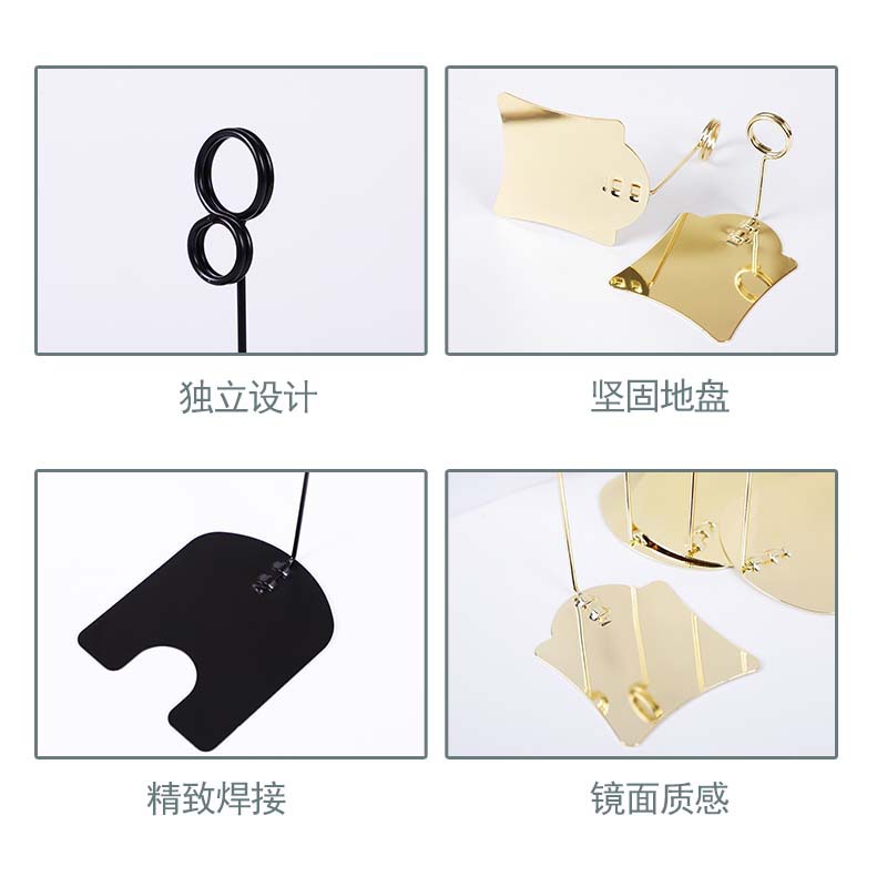 Stainless steel label clamps, hardware clamps, metal advertising clamps, bread product price tag clamps, POP price tag clamps, wholesale baking exhibition stand price base, fruit store product indication stand, dessert counter display fixed accessories Specification image
