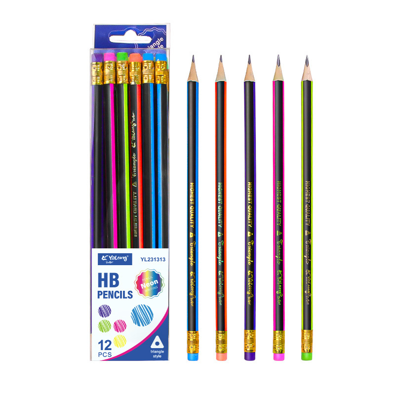 Yalong triangular wooden pole HB pencils, children's pencils, student pencils, office pencils wholesale Item Picture