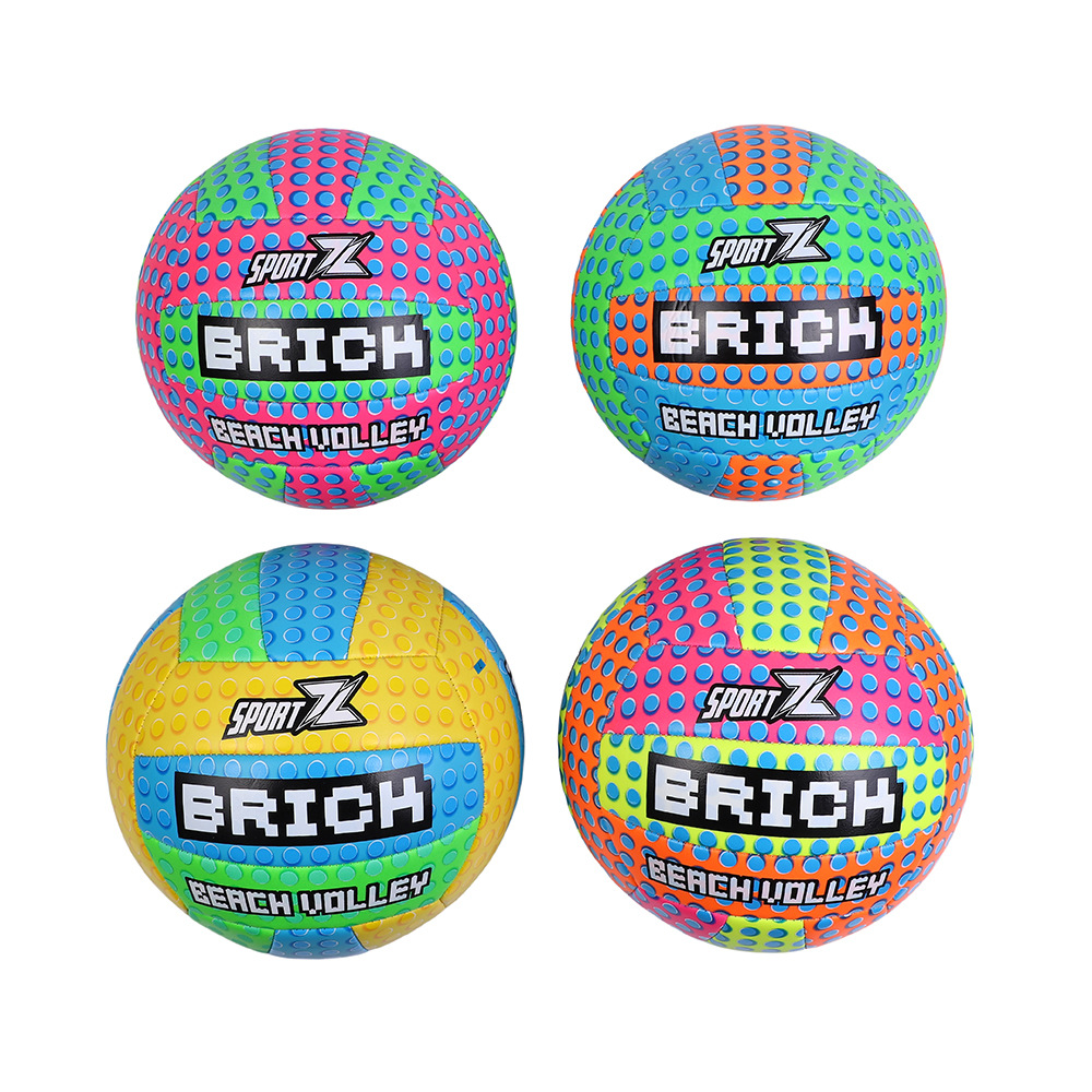 现货批发5号排球中小学生校园夏季运动用于比赛训练PVC材质机缝白底实物图