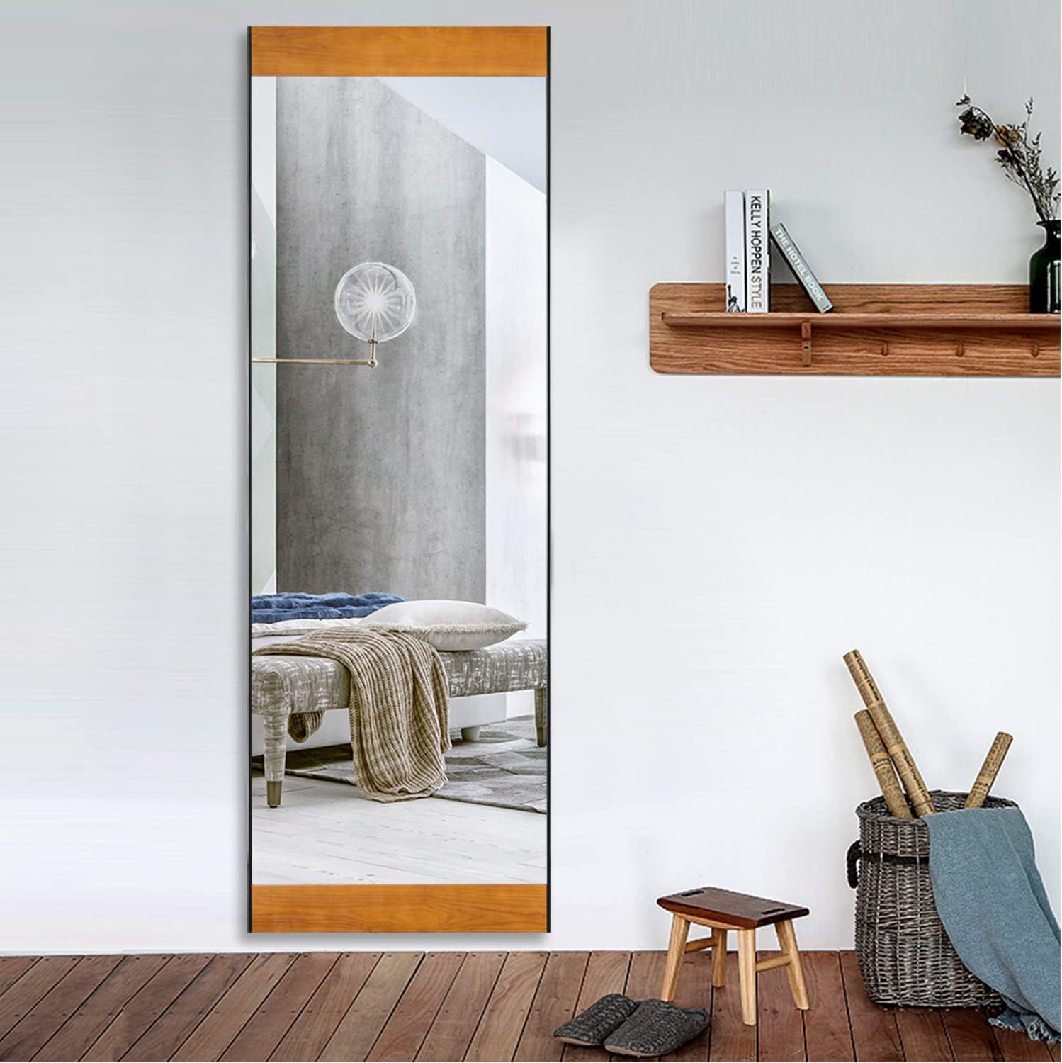 全身镜家用落地镜复古中古风镜子试衣镜贴墙挂墙式客厅定制穿衣镜产品图