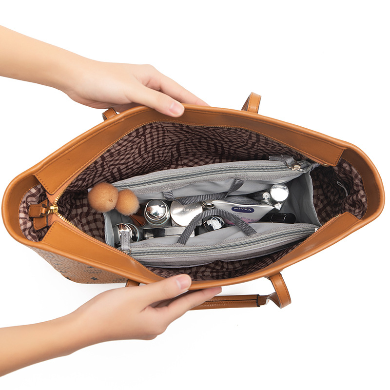 化妆包大容量ins风高颜值时尚内胆包双拉链手提整理收纳袋包中包细节图