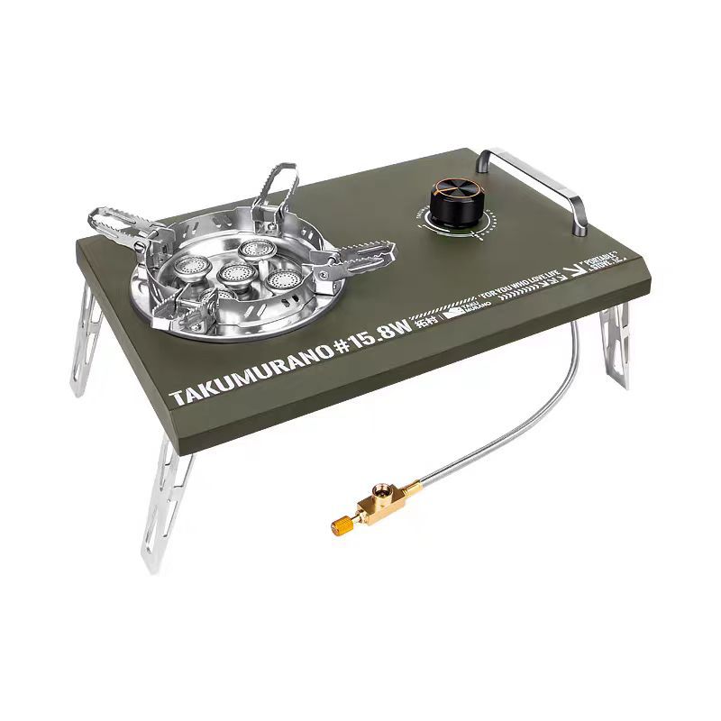 户外IGT卡式炉便携式台嵌两用可折叠桌面气炉野营炉具露营单元炉白底实物图