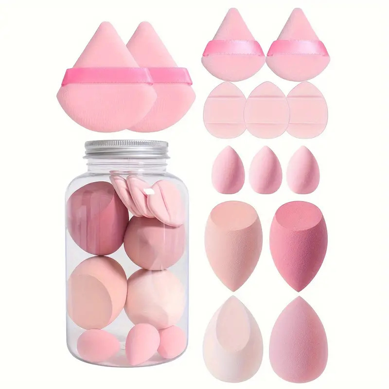 Youpiao Flow Bottle Beauty Egg 14-piece Set Dry and Wet dual-purpose, non-powdering Makeup Egg Fine Super Soft Sponge Egg Powder Puff