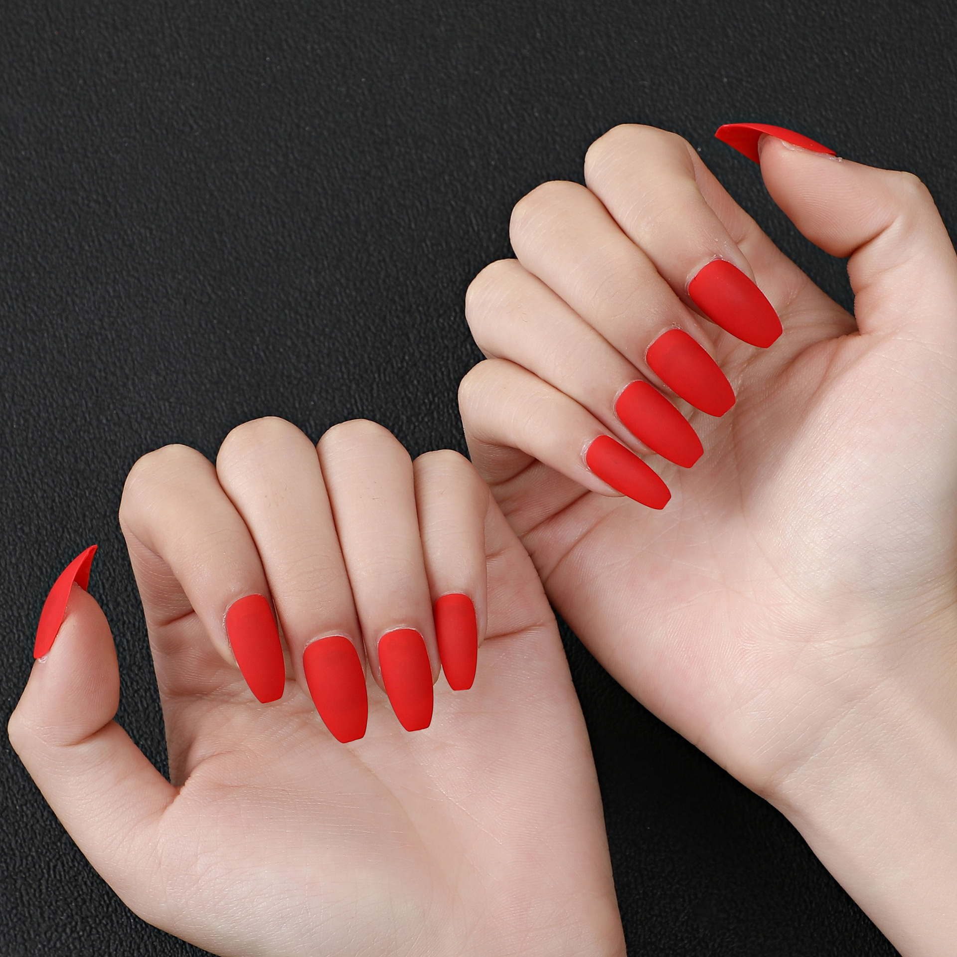Custom-made matte ballet nail strips, nail plates, nail patches, 24 pieces, matte coffin nails, false nails, manicure