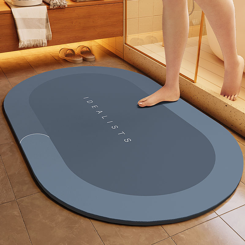 New cross-border diatom mud absorbent mat, bathroom floor mat, anti-slip quick-drying foot mat for bathroom door, entrance door mat details Picture