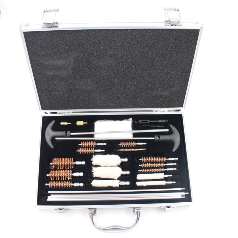 Cross-border gun barrel brush tool cleaning set GK06 Copper brush, cotton brush, gun cleaning tool, aluminum rod, aluminum box, customized gun brush Item Picture