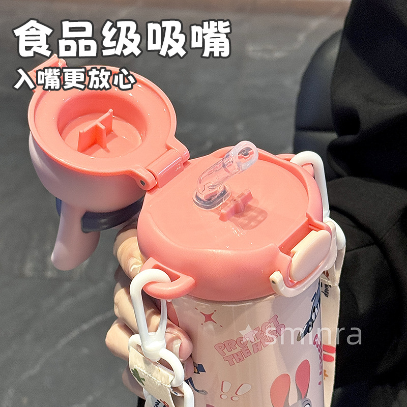 New Disney children's insulated cup, Judnick Stitch high appearance level water cup, student double-drinking straw cup Application Scenario