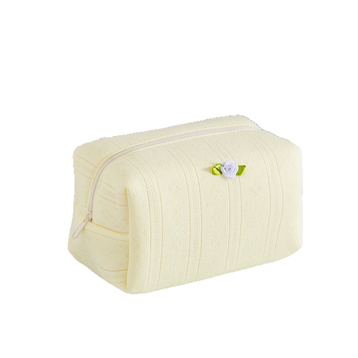 Outdoor travel rose flower makeup bag, fresh and clean toiletries bag, large-capacity storage, toiletries, lipstick and makeup bag Item Picture