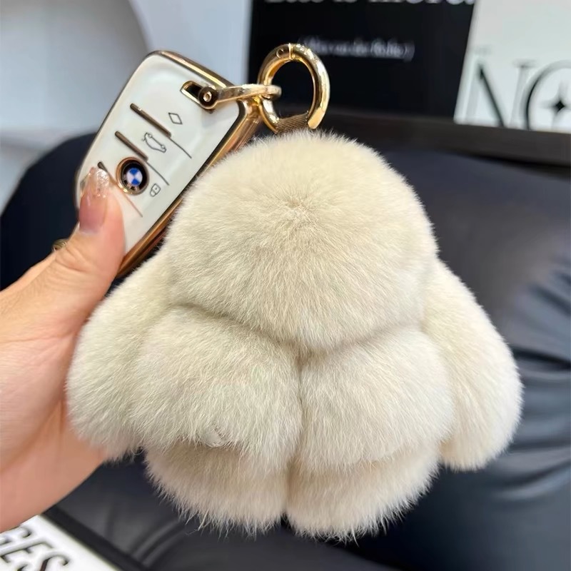 Genuine cute rex rabbit plush toys, little rabbits, car keychains, pendants, plush wholesale dolls, dead hanging decorations, rabbits Specification image