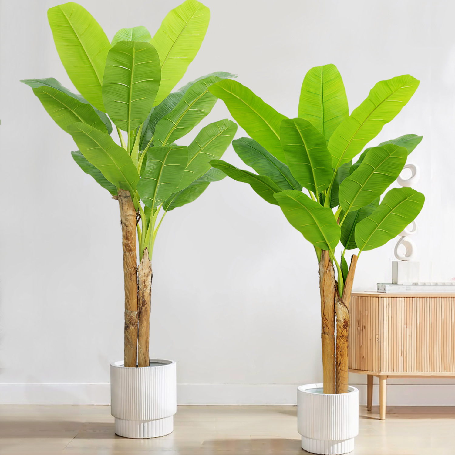 Wholesale of large-scale artificial plants, such as banana tree potted plants, indoor display Windows, floor-to-ceiling decoration, tropical green plants, and banana tree bonsai Specification image