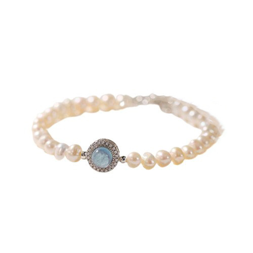 French irregularly shaped pearl bracelet for women, a niche, light luxury, exquisite and fashionable golden half bracelet accessory Item Picture