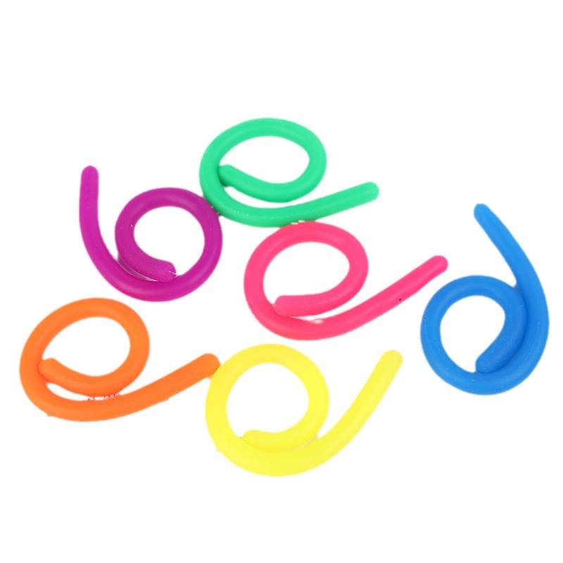 Cross-border color visual sensory stress relief tpr noodles, elastic rope, tension rope, release stress relief, cheerleading toys Item Picture