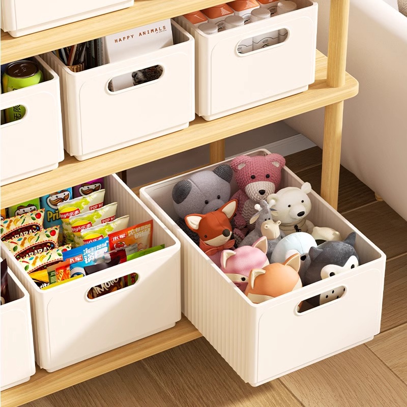 桌面收纳盒零食杂物化妆品盒子学生宿舍用收纳篮置物盒折叠收纳盒