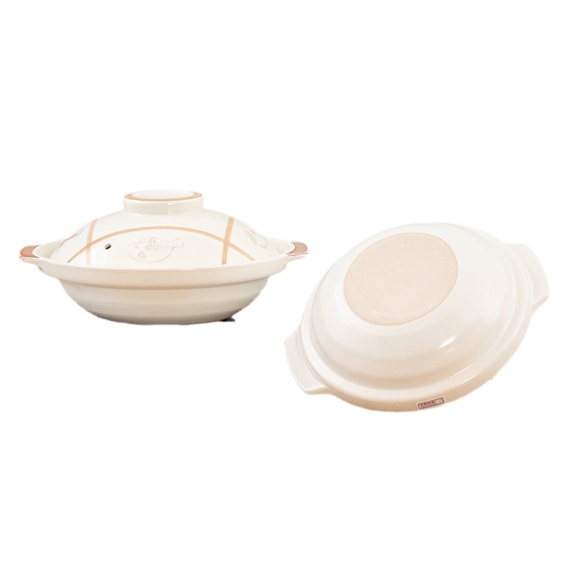 Jinhua Lithium Porcelain's new ceramic shallow pot braised chicken clay pot, commercial fish head pot, gluten pot and steak pot Item Picture