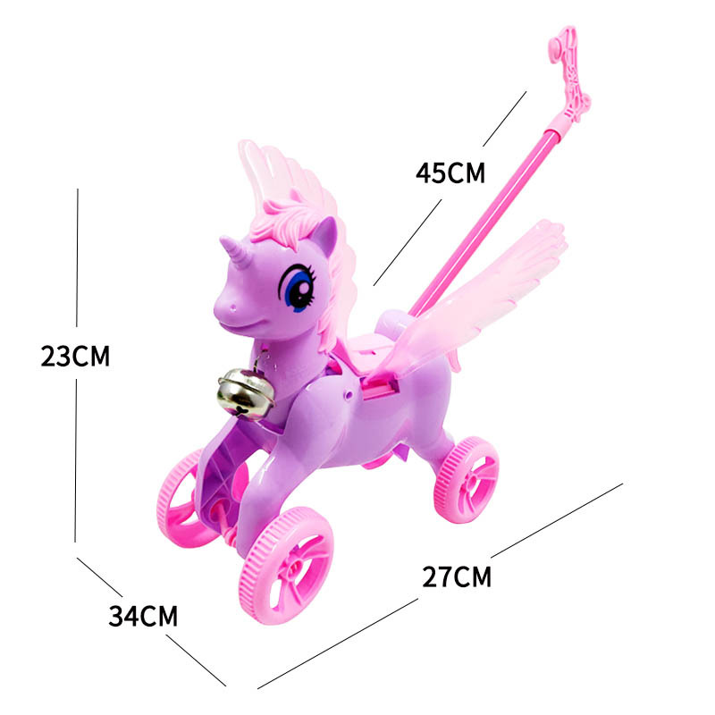 Xiexin hand-pushed pegasus toy Unicorn children's educational toy trolley early education toy suitable for children over 6 years old details Picture