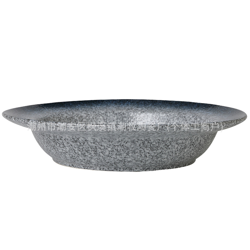Japanese-style ceramic anti-scald shabu-shabu deep plate restaurant pickled cabbage fish basin dish large bowl stewed dish tableware Japanese simple style plate Item Picture